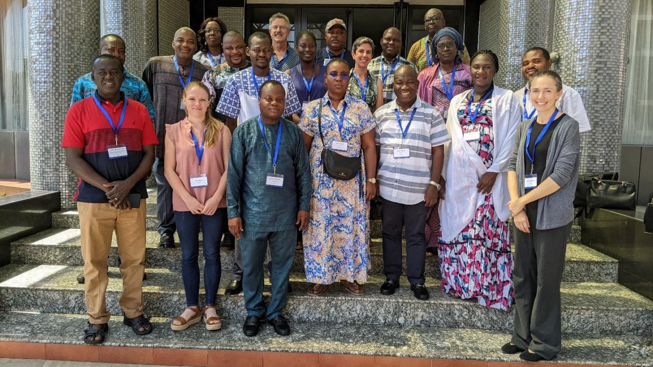 Group picture showing members of the CoMIT Dissemination Advisory Group at a site visit in Tamale, Ghana